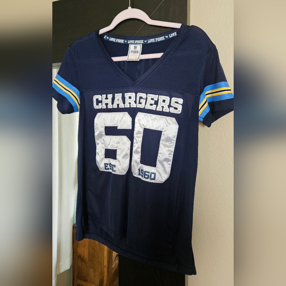 PINK Victoria's Secret Chargers Navy Blue Jersey